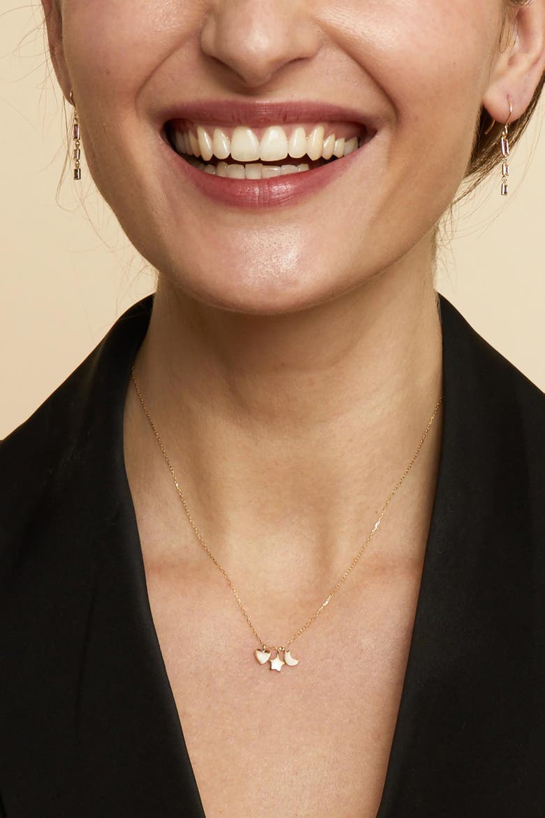 14K Yellow Gold Charmed Pendant Necklace, Alternate, color, Yellow Gold