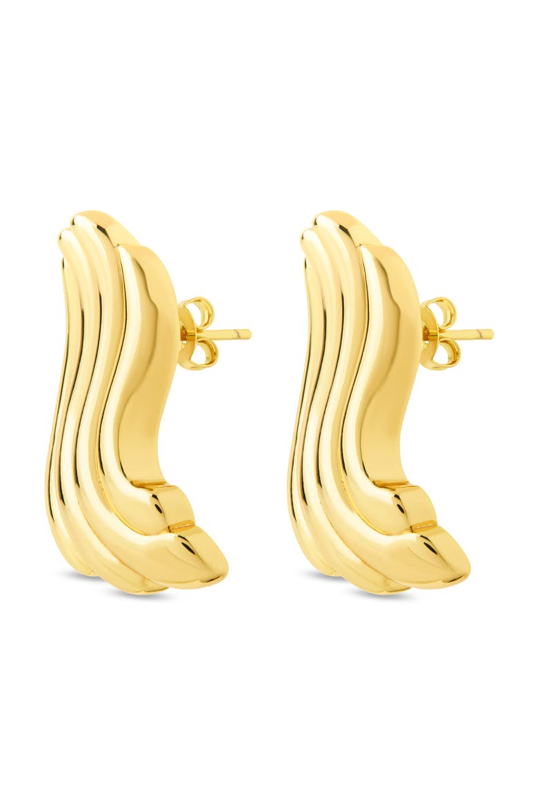 Sylvie Ripple Statement Stud Earrings, Alternate, color, GOLD