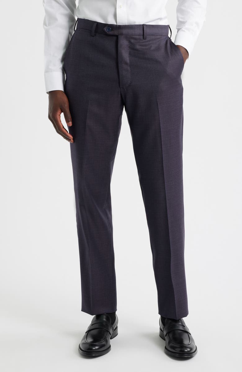 Emporio Armani Dark Purple Melange Wool Suit, Alternate, color, Purple