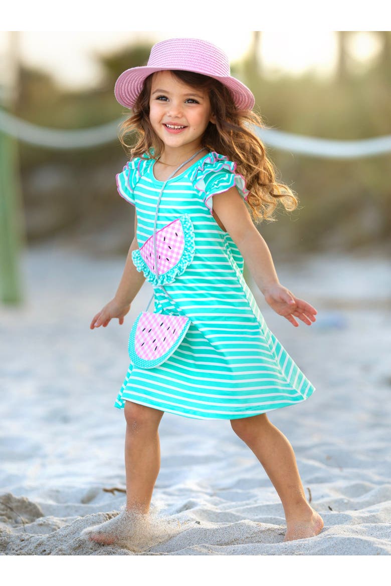 Girls Couture Cutie Watermelon Dress and Purse Set, Alternate, color, Green