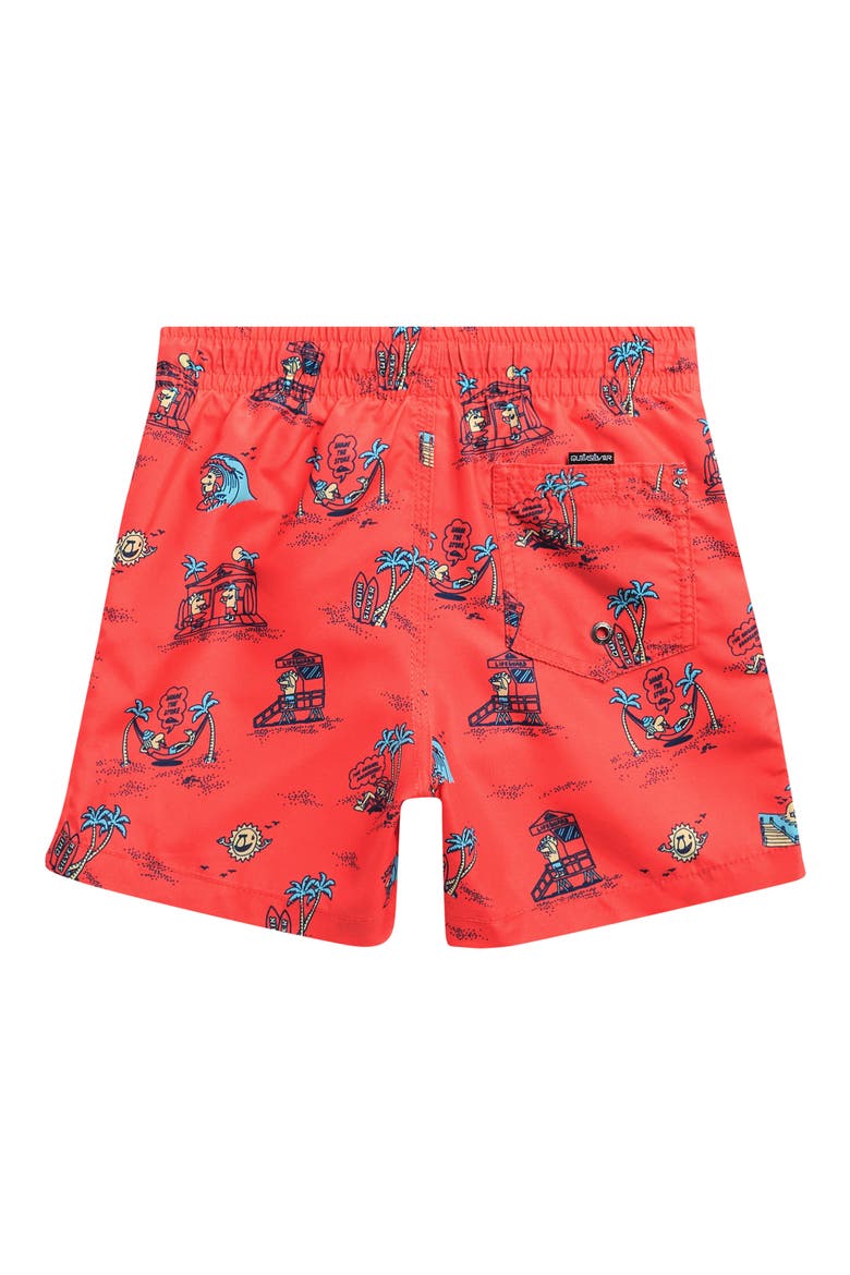 Kids' Everyday Mix Swim Trunks, Alternate, color, HOT CORAL
