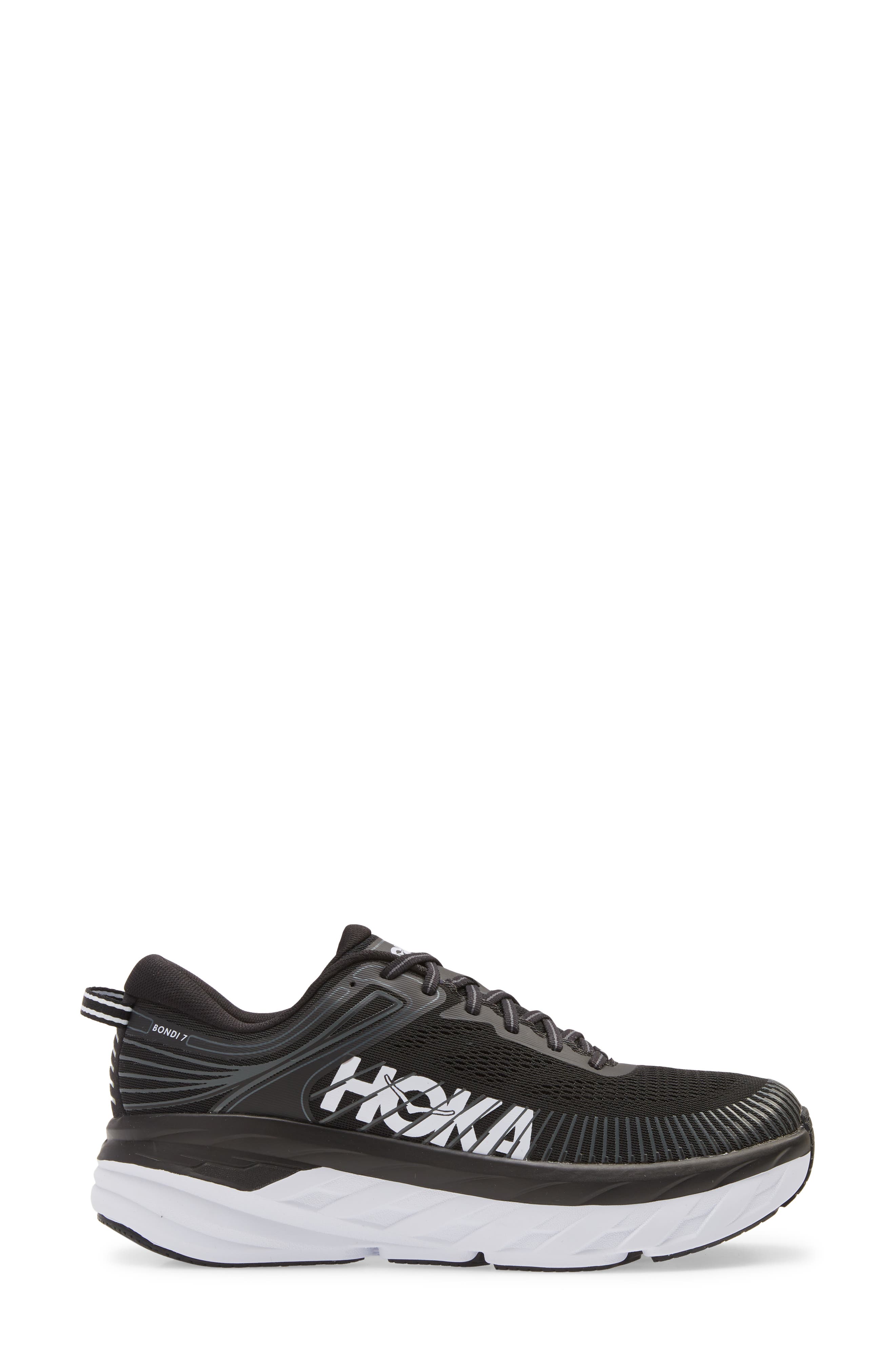 Bondi 7 Running Shoe, Alternate, color, BLACK / WHITE
