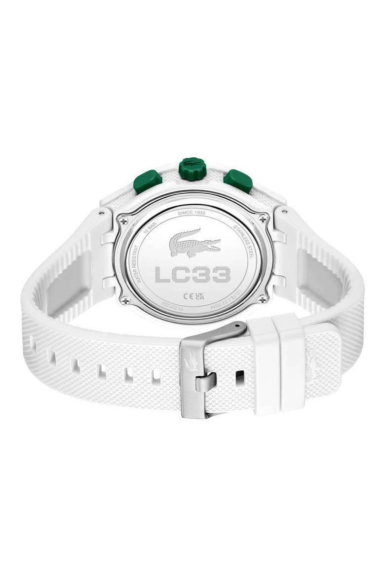 LC33 Silicone Strap Watch, 45mm, Alternate, color, WHITE