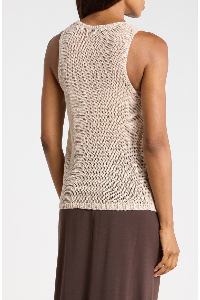 Beachy Linen Open Stitch Tank, Alternate, color, LIGHT BISCOTTI