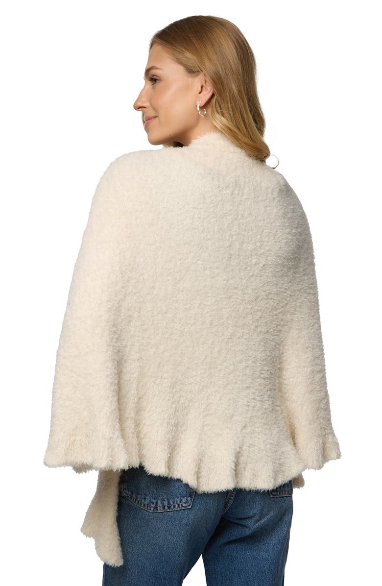SAACHI Plush Capelet Pomcho, Alternate, color, Ivory