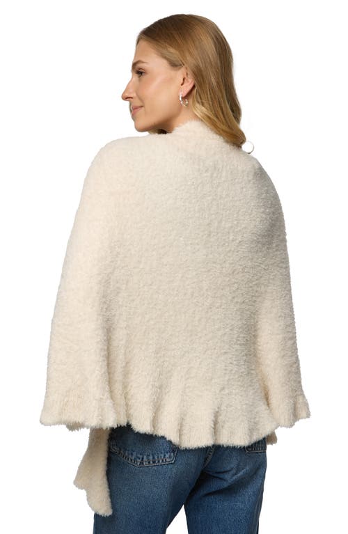 Saachi Plush Capelet Pomcho In White