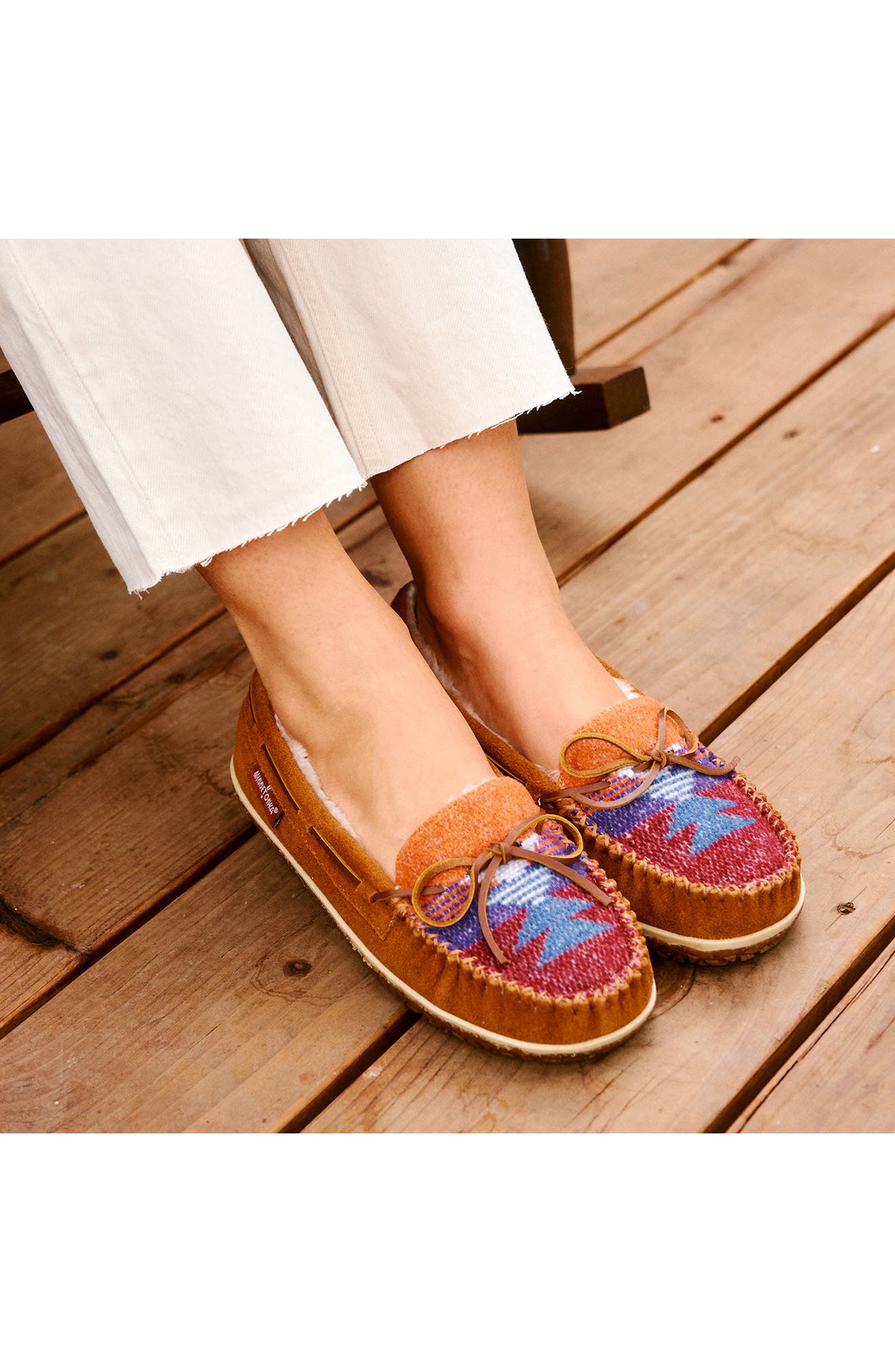 Tilia Faux Fur Lined Slipper, Alternate, color, BROWN MULTI