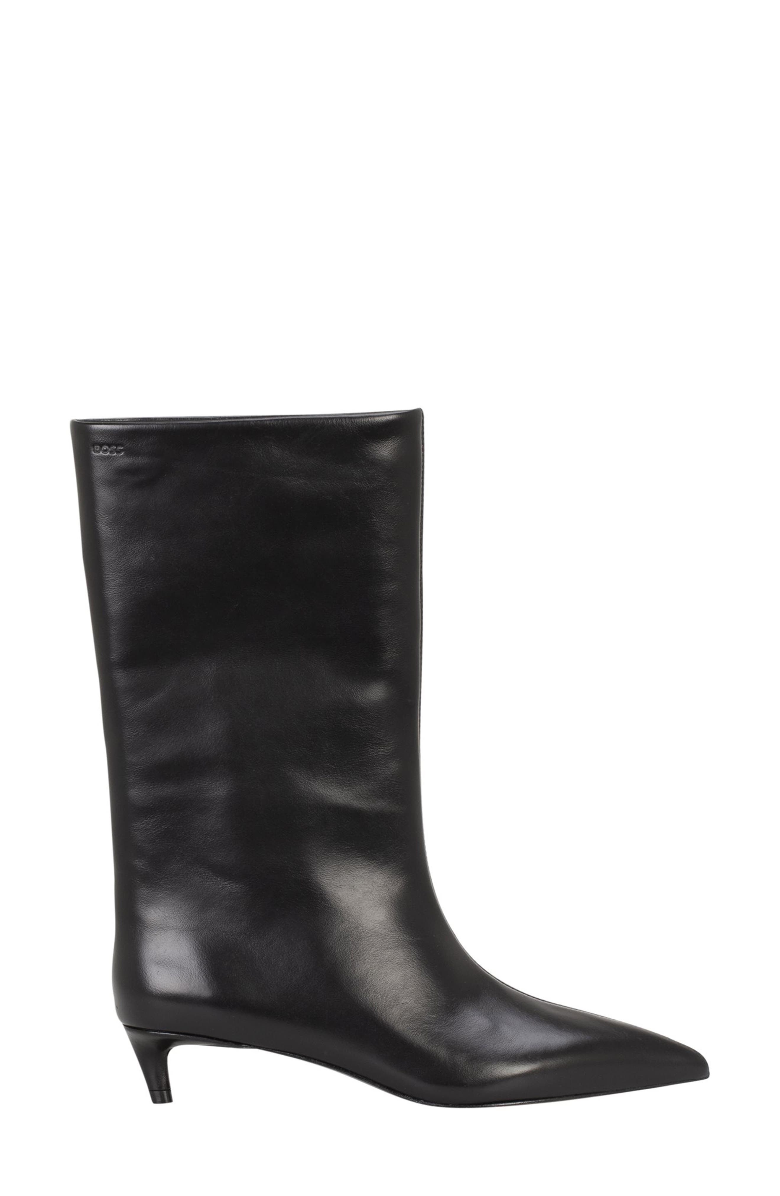 BOSS Gracey Kitten Heel Boot, Main, color, Black