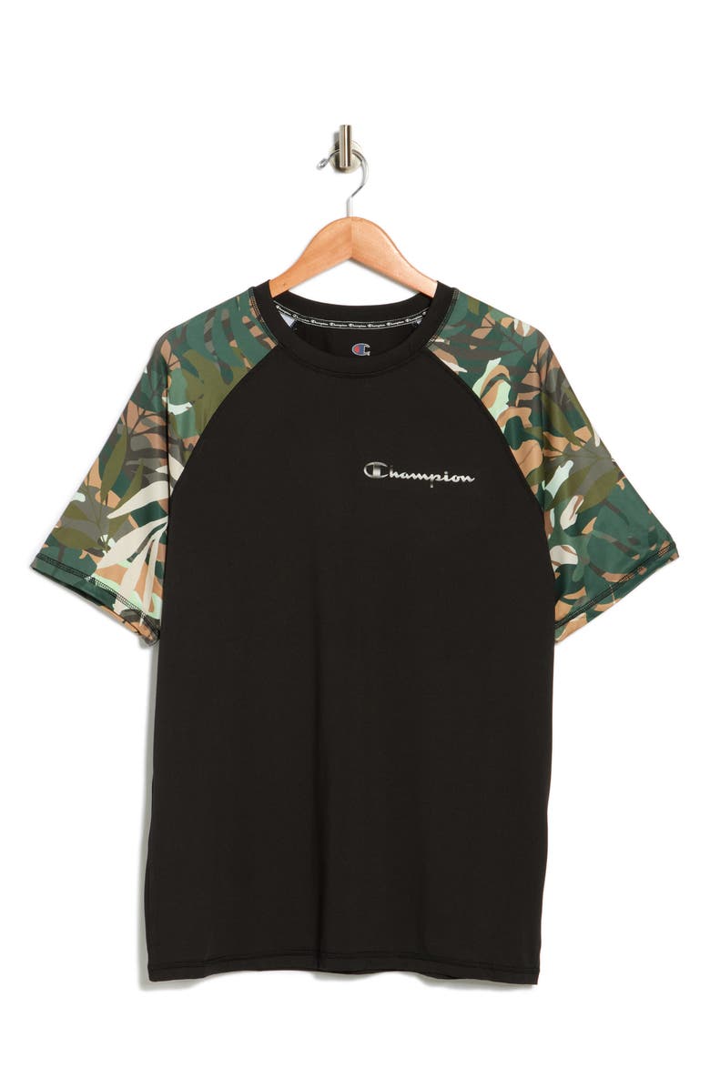Champion Printed Short Sleeve Rashguard Top, Main, color, Black