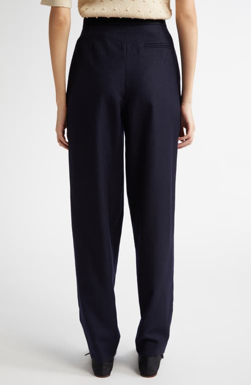 Nackiyé Nackiyè Turkish Pleated Wool Pants In Marine