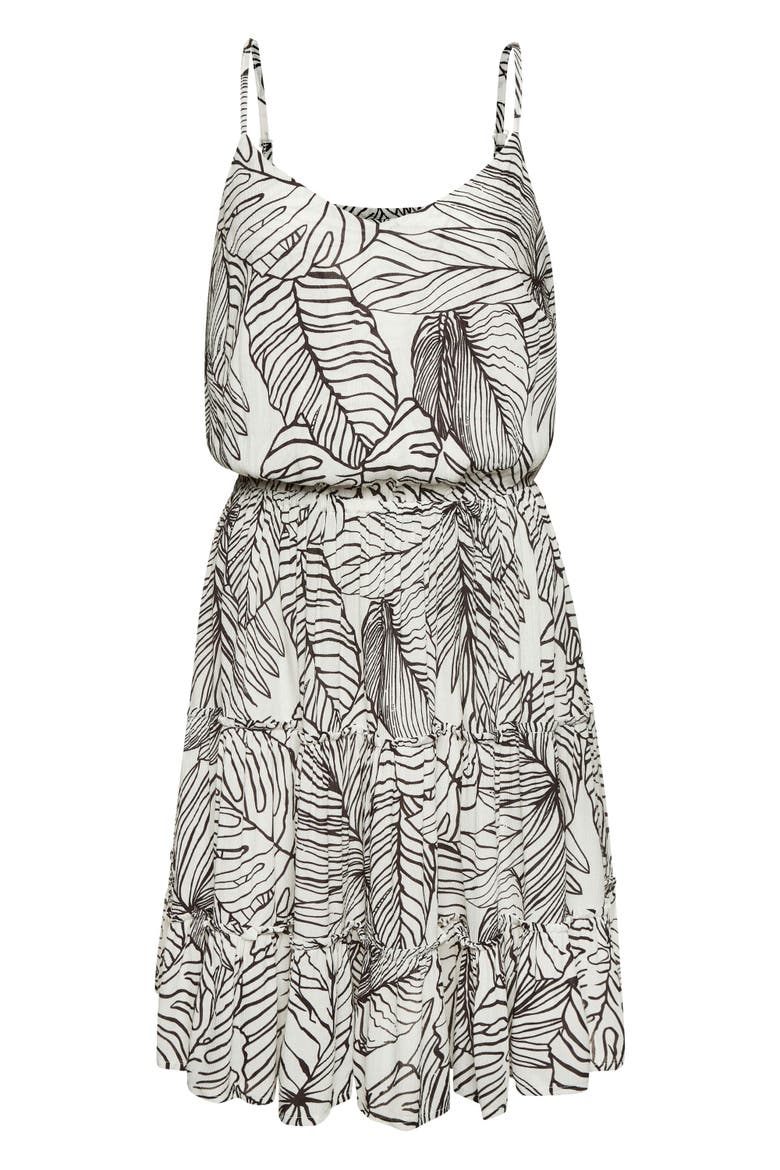 Print Tiered Dress, Alternate, color, Ivory & Black