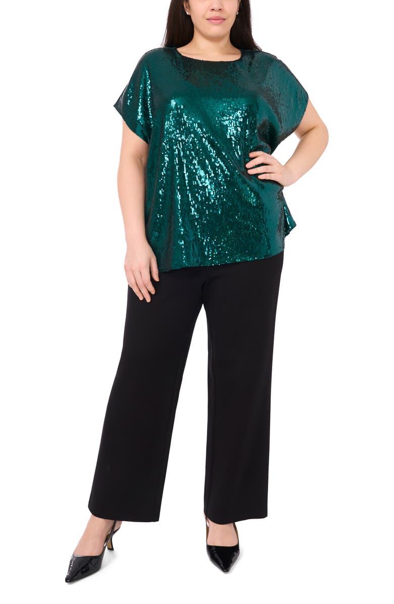 Halogen<sup>®</sup> Sequin Cap Sleeve Top, Alternate, color, June Bug