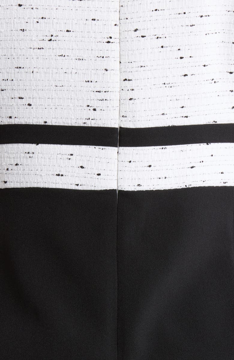 KASPER Two Tone Sleeveless Sheath Dress, Alternate, color, Lily White/ Black