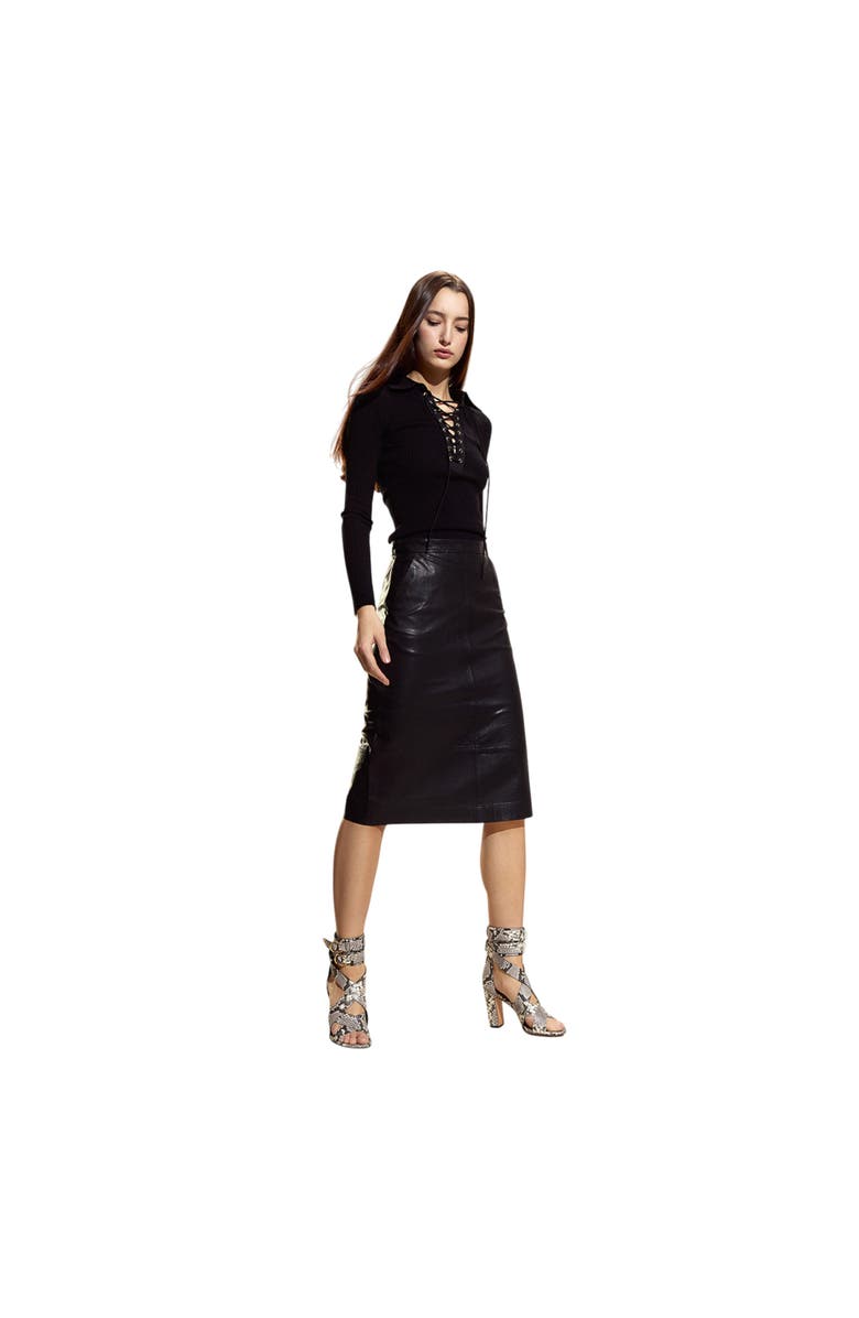 Cynthia Rowley Ues Rib Knit Polo, Alternate, color, Black