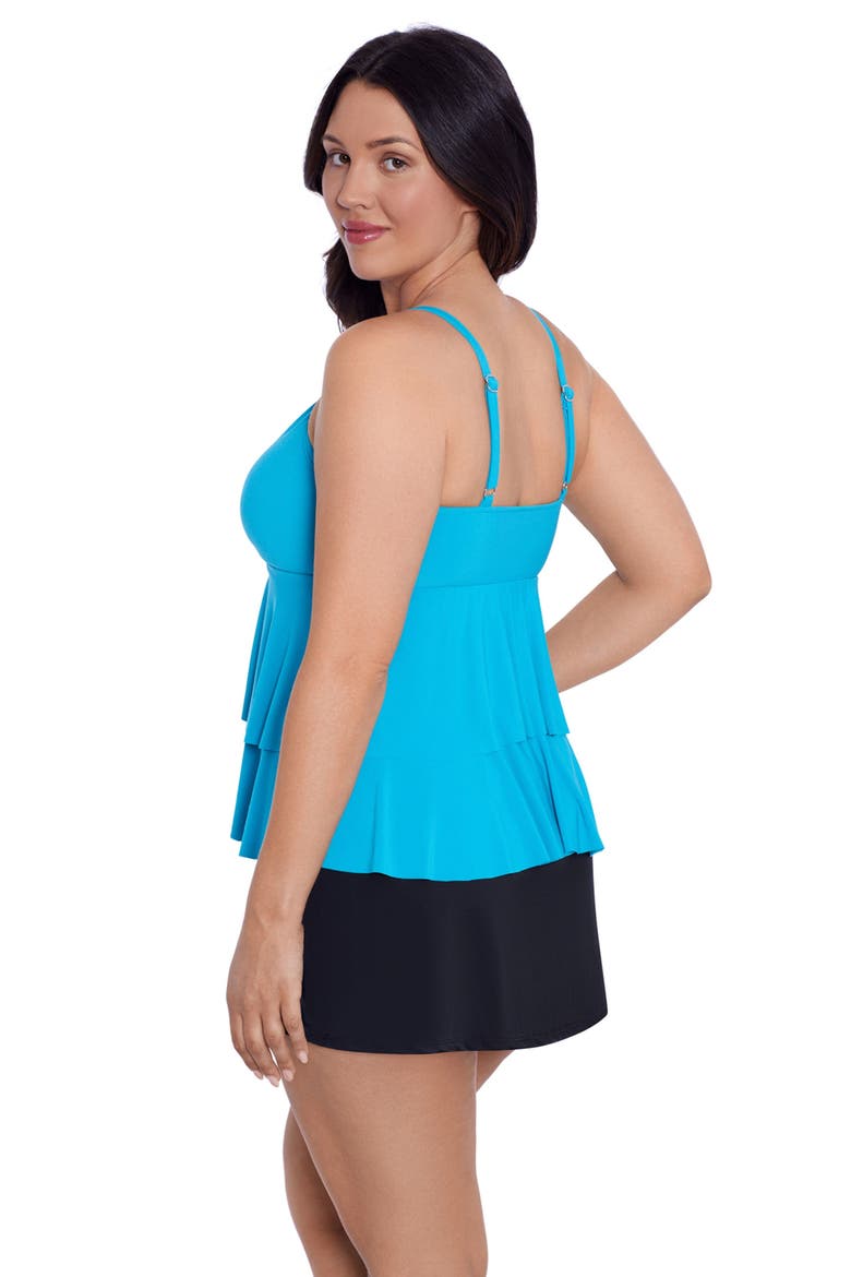 Leona V-Neckline Tankini Swim Top, Alternate, color, Turquoise