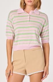 ASTR the Label Scottie Stripe Knit Polo