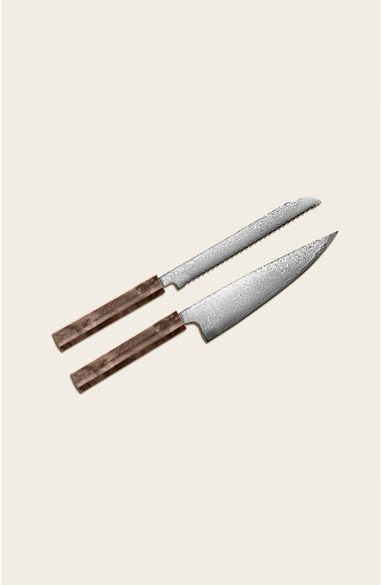 Italic Kumo Chef Knife and Bread Knife Set, Main, color, Stabilized Maple