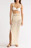 Elan Lace Side Slit Cover-Up Maxi Skirt