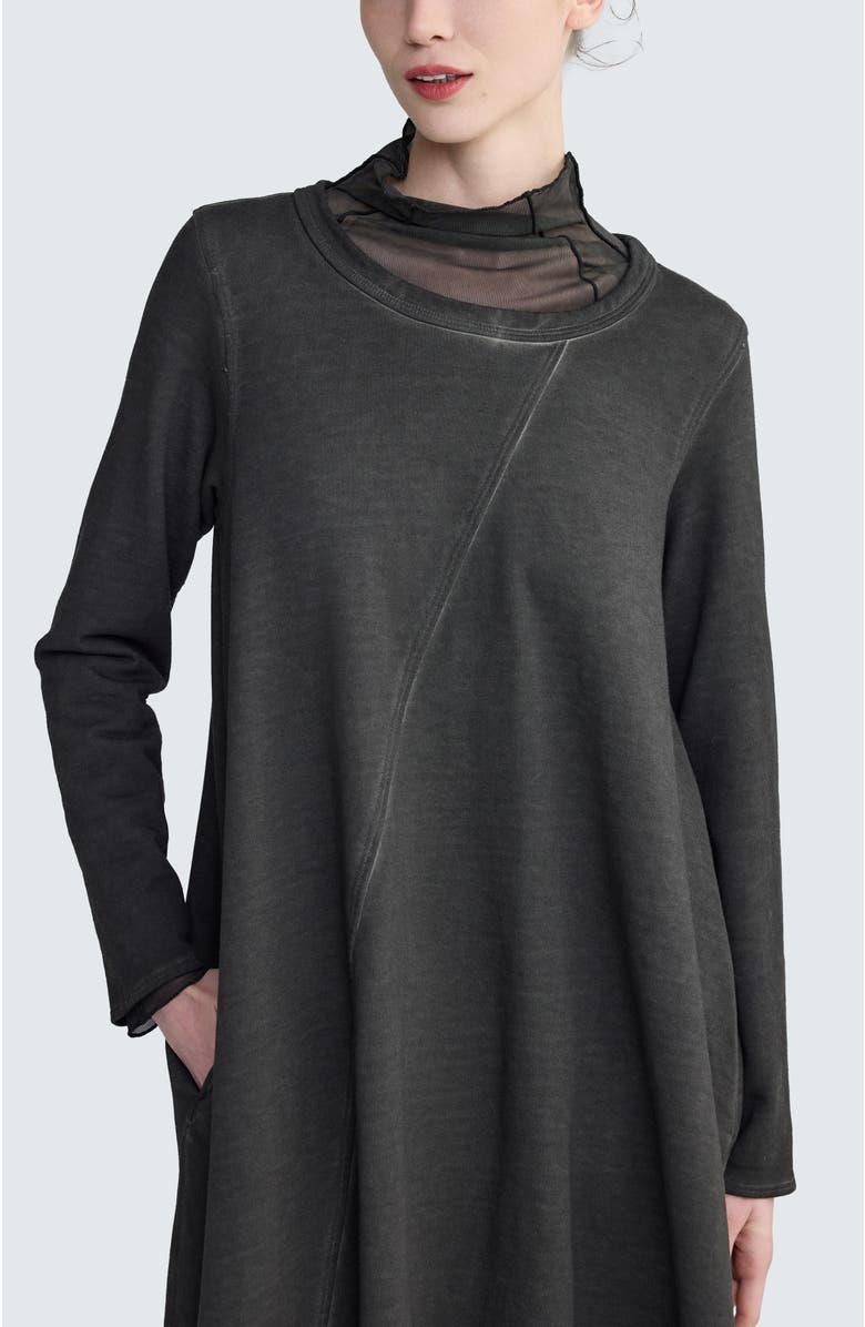 LUUKAA Fay Diagonal-Cut Jersey Dress, Alternate, color, Misty Black