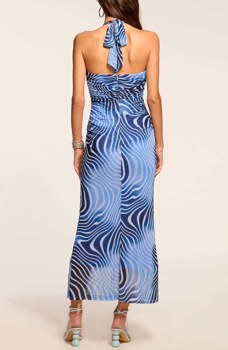 Ramy Brook Sandie Swirl Print Halter Neck Dress, Alternate, color, Navy Swirl