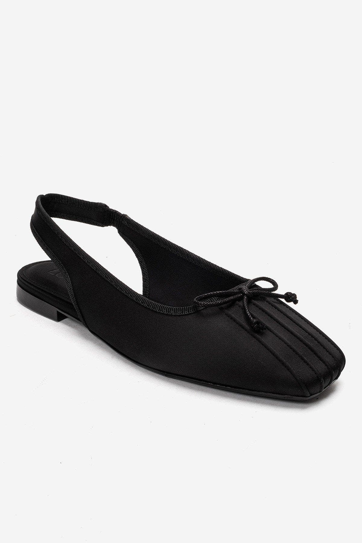 Prologue Shoes Zelvia Bow Slingback Ballet Flat, Alternate, color, Black