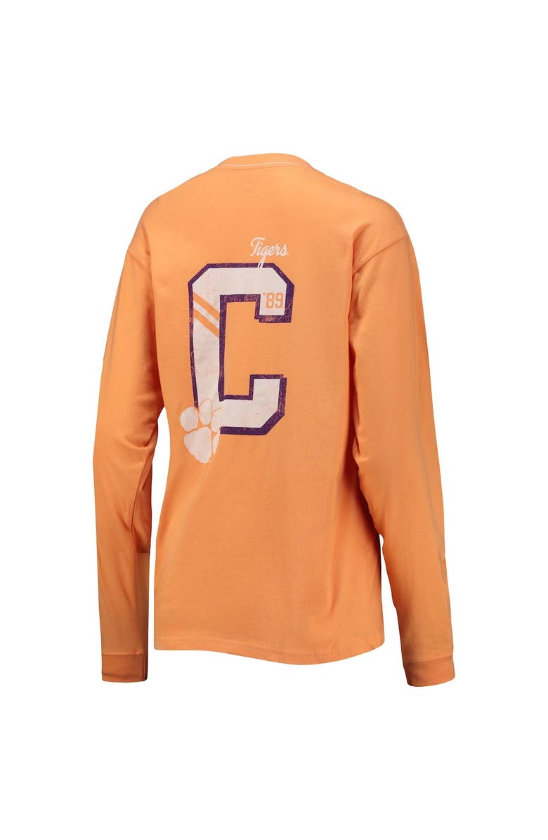 LEAGUE COLLEGIATE WEAR Women's League Collegiate Wear Orange Clemson Tigers Pocket Oversized Long Sleeve T-Shirt, Alternate, color, 