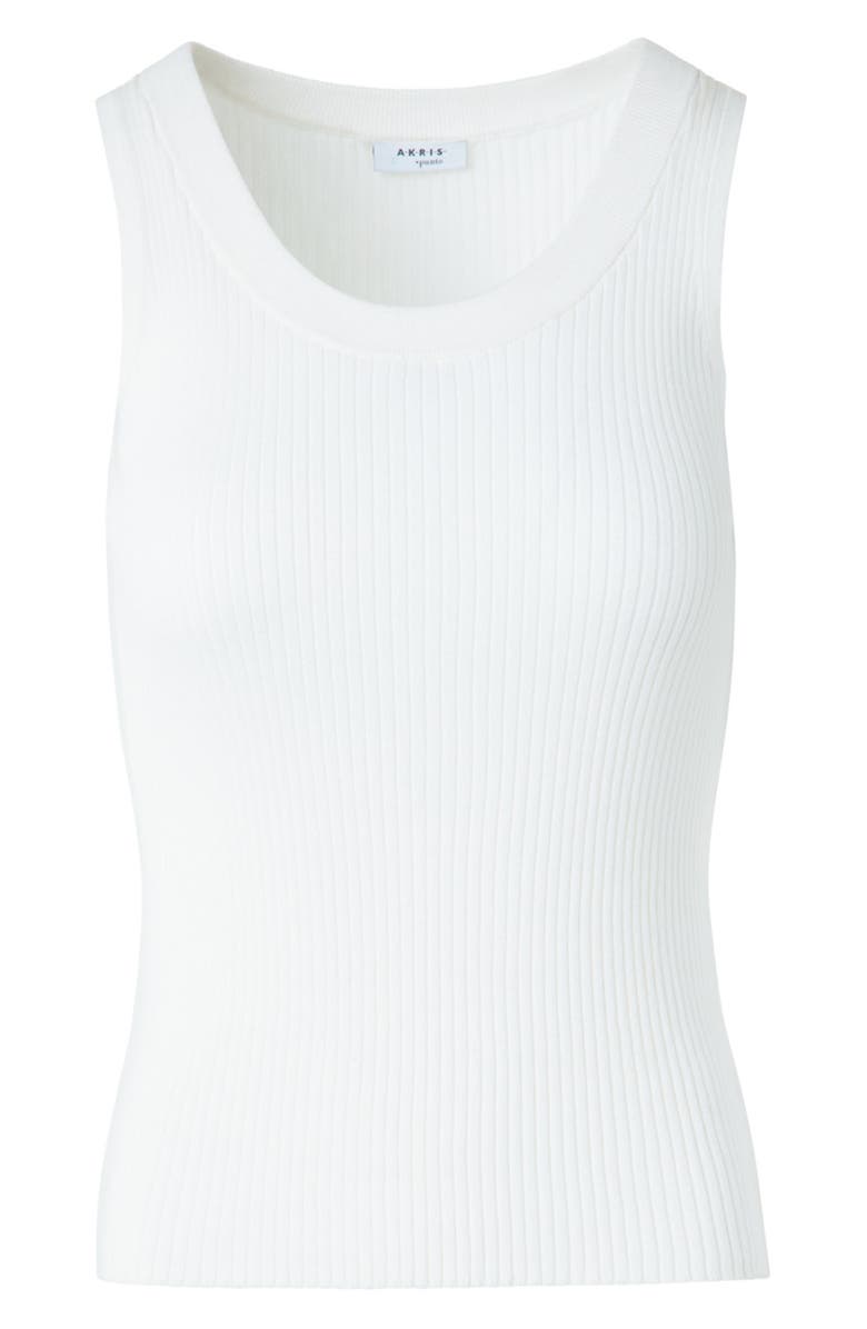 Akris punto Rib Cotton Sweater Tank, Alternate, color, Cream