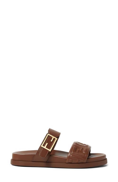 Fendi Slide Sandals With Buckle Detail And Flat Sole