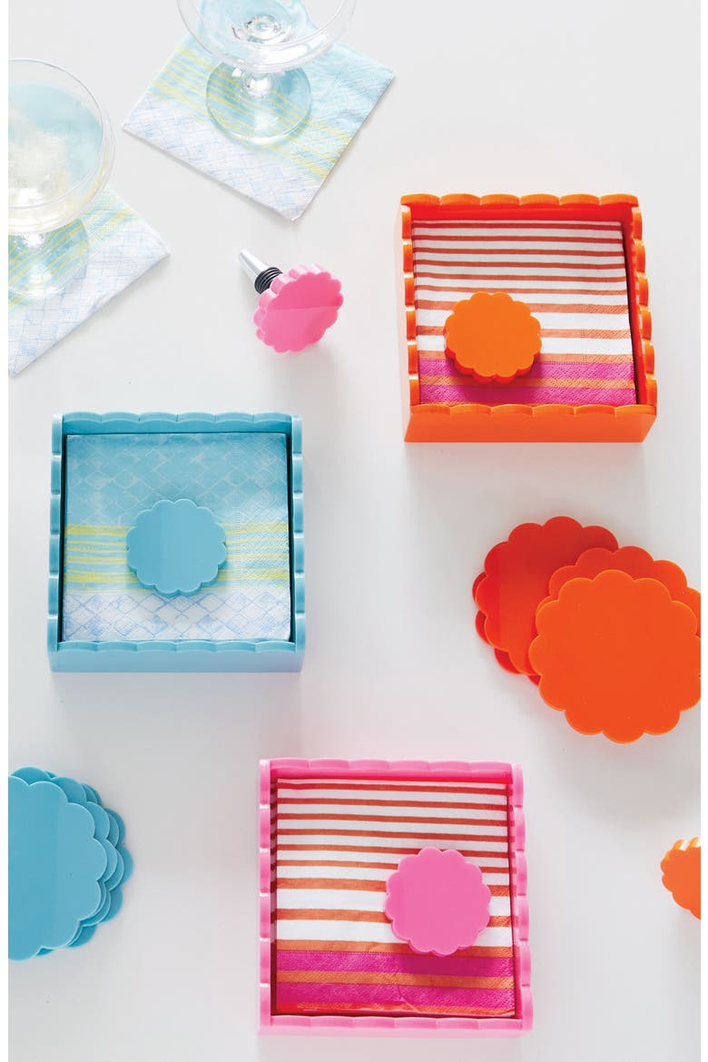 Scallop Napkin Box Set, Alternate, color, ORANGE