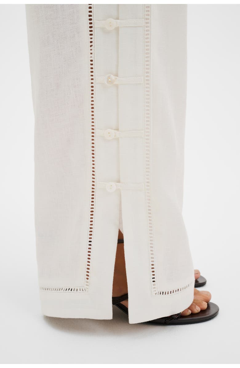 Malina Alessandra Button Detailed Trousers, Alternate, color, White