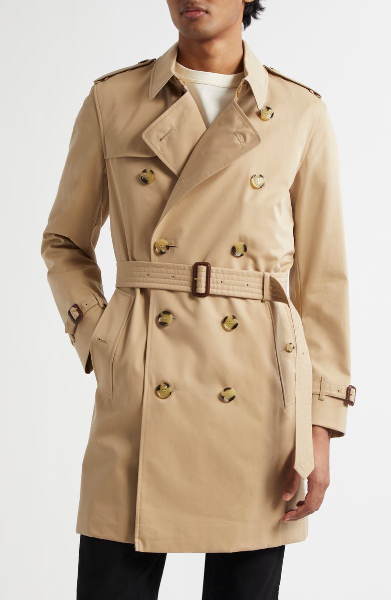 Burberry Kensington Mid Length Heritage Trench Coat, Main, color, Honey
