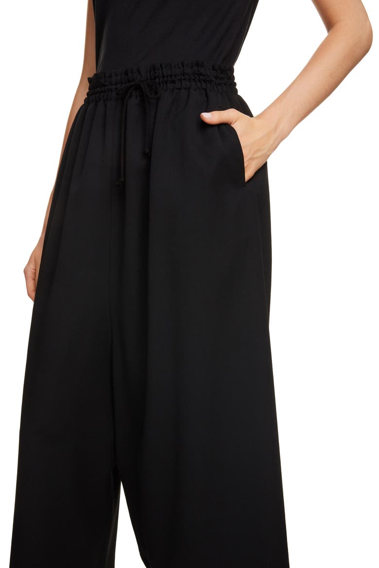 Asymmetrical Wool Gabardine Pants, Alternate, color, BLACK