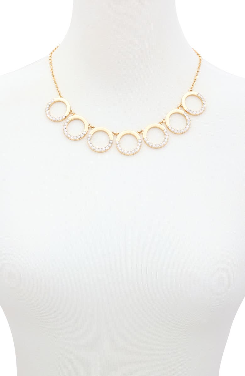 T Tahari Goldtone Seven Circle Pendant Necklace, Alternate, color, Goldtone