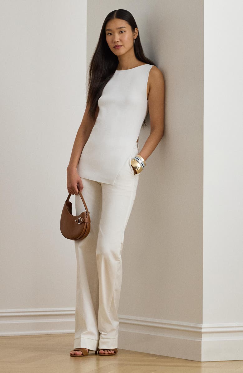 Lauren Ralph Lauren Sleeveless Side Slit Tunic, Alternate, color, White