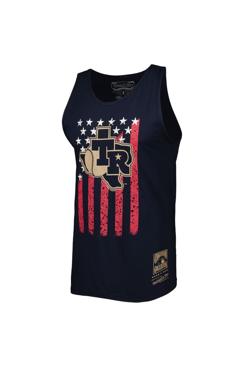Men's Mitchell & Ness Navy Texas Rangers Cooperstown Collection Stars and Stripes Tank Top, Alternate, color, Navy