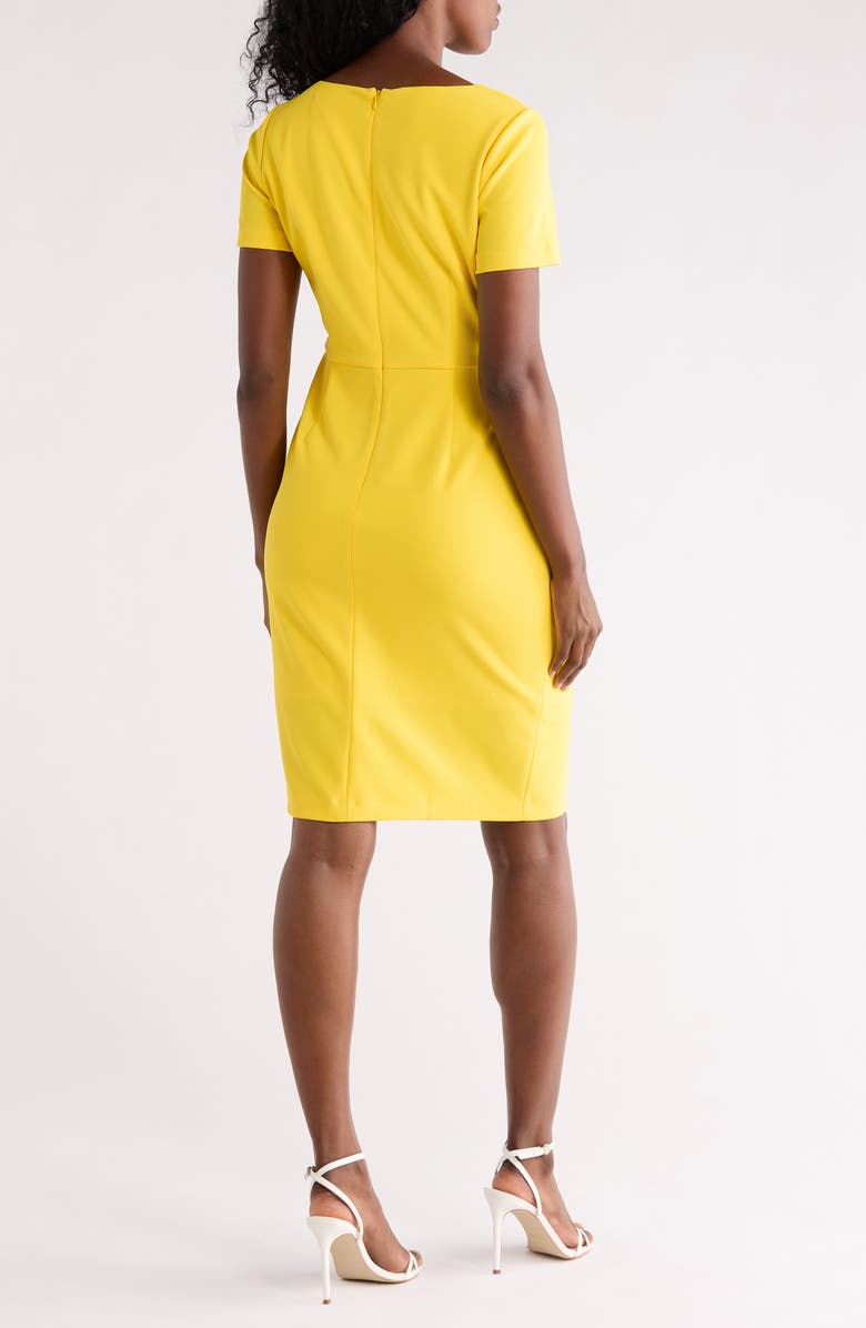 Julia Jordan Asymmetric Short Sleeve Sheath Dress, Alternate, color, Dandelion