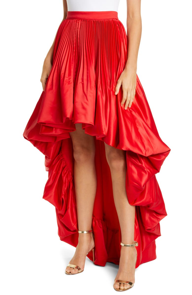 flor et. al Sabinas High/Low Satin Skirt, Alternate, color,