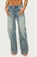 EDIKTED Raelynn Washed Low Rise Baggy Wide Leg Jeans