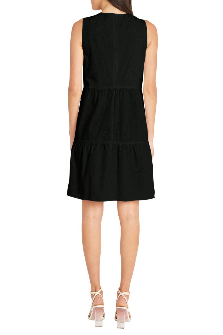 Sleeveless Tiered Fit & Flare Dress, Alternate, color, BLACK