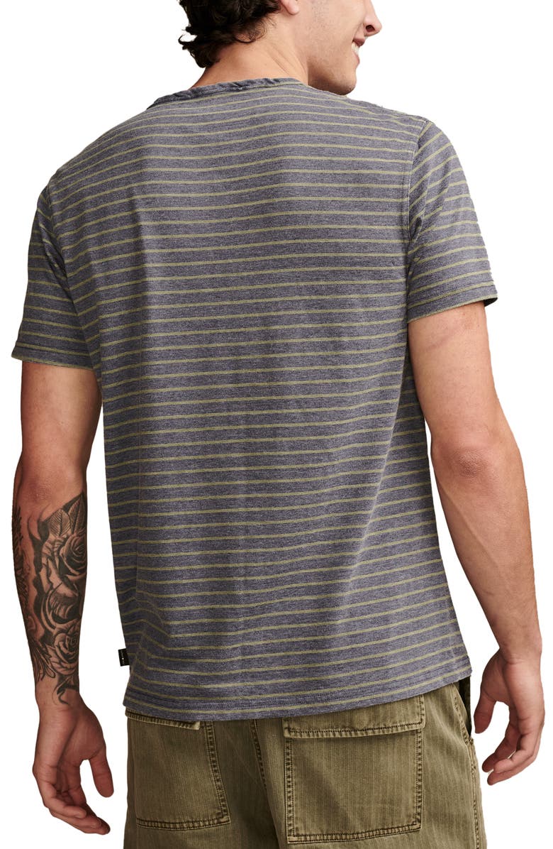 Lucky Brand Venice Stripe Button Neck T-Shirt, Alternate, color,