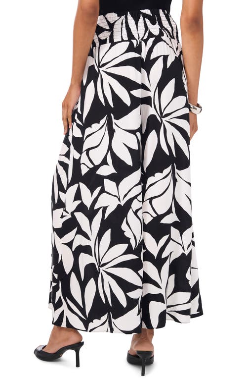 Vince Camuto Smocked Waist Wide Leg Pants In Rich Black