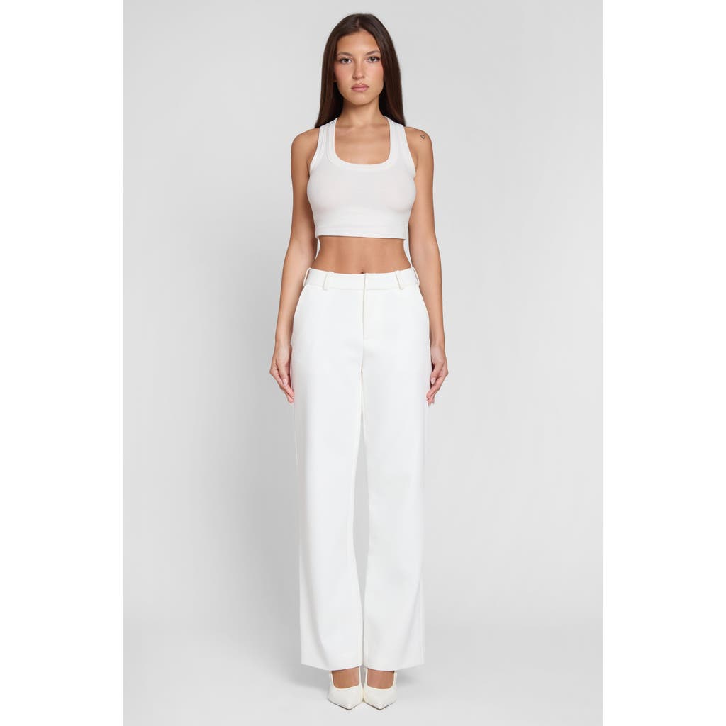 Leau Classic Column Straight Trousers In White