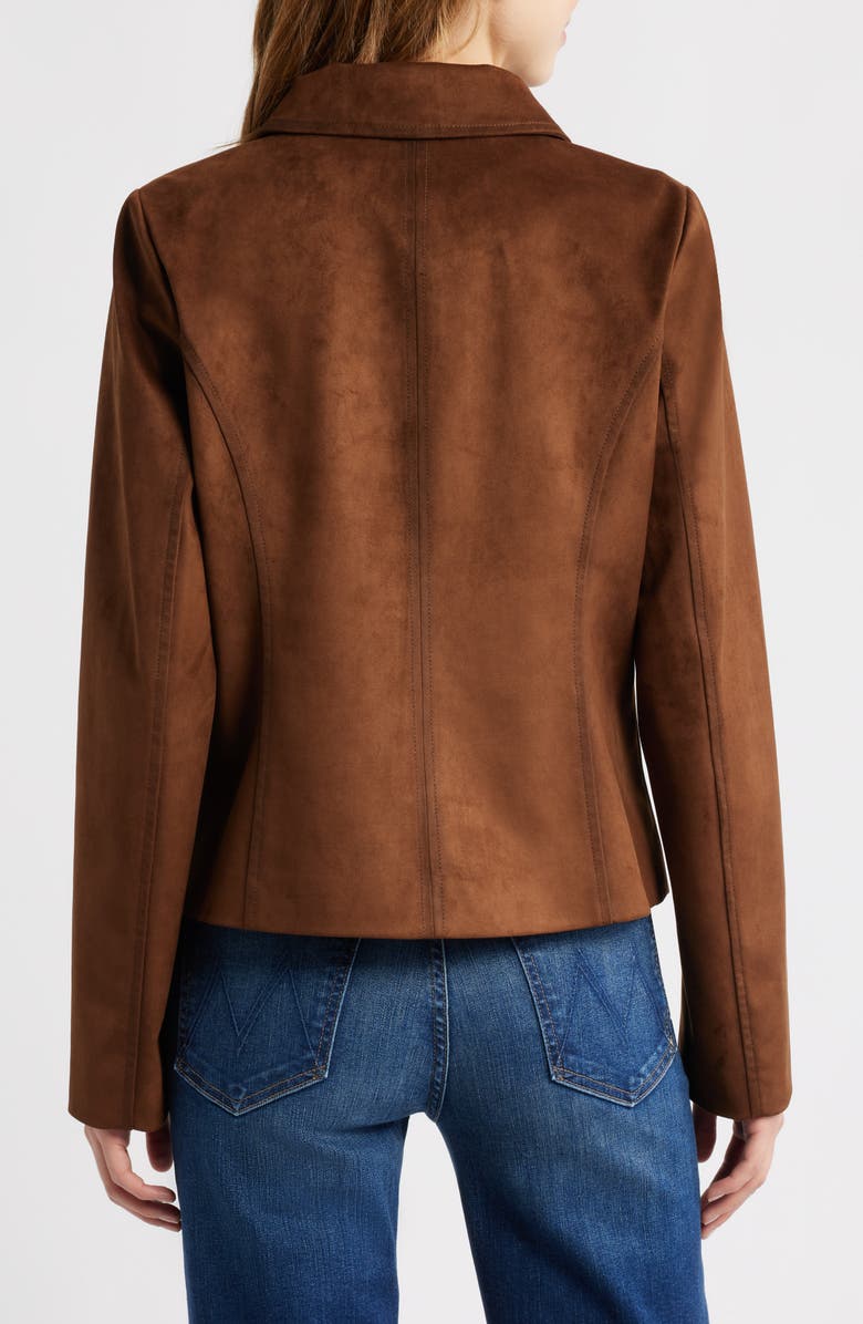 Michael Kors Faux Suede Jacket, Alternate, color, Luggage