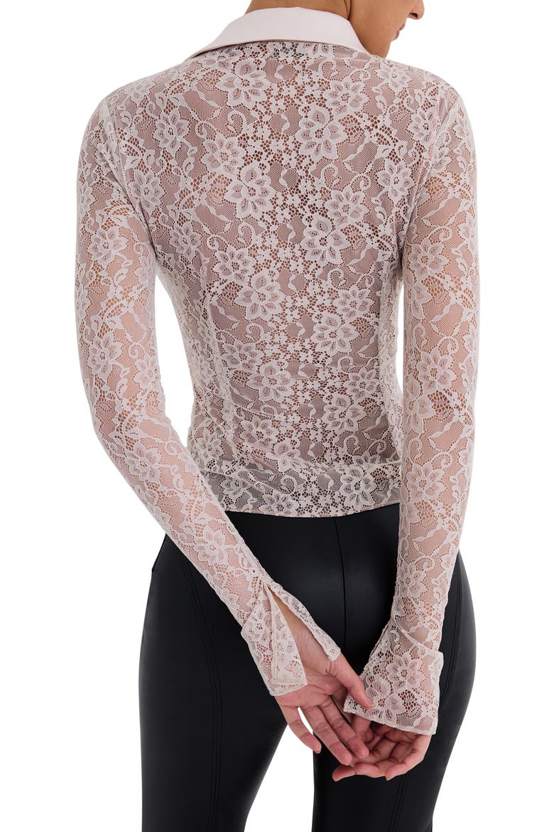 Stretch Lace Shirt, Alternate, color, CREAM
