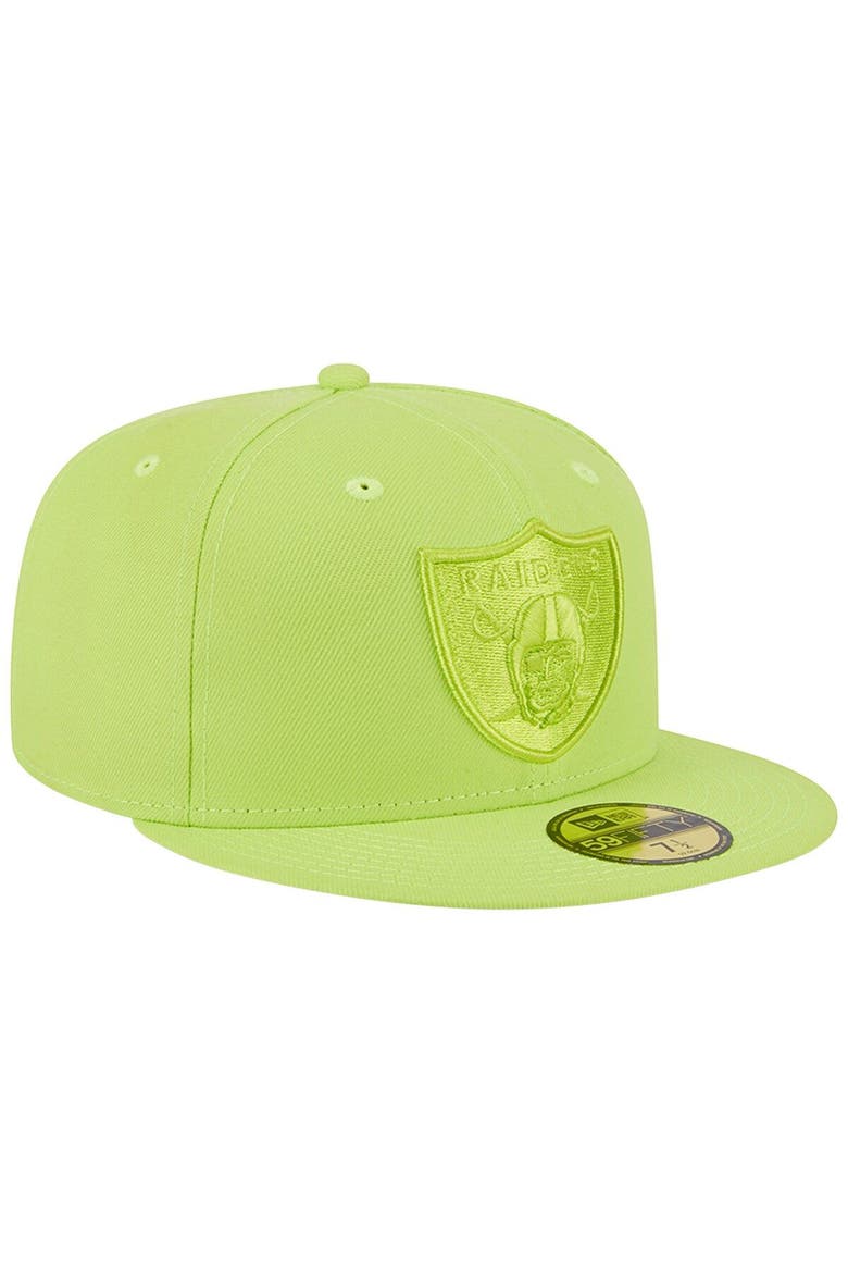 Men's New Era Neon Green Las Vegas Raiders Color Pack Brights 59FIFTY Fitted Hat, Alternate, color, Neon Green