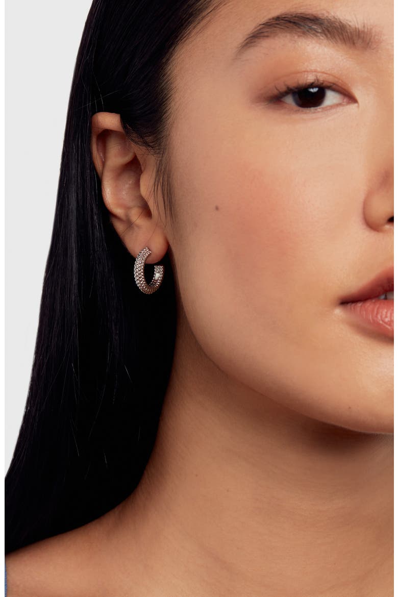 Dotetta Hoop Earrings, Alternate, color, SILVER TONE