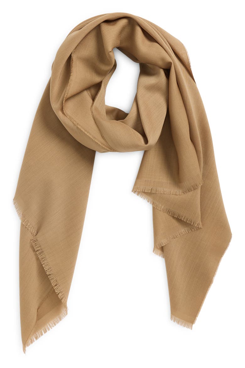 Mercerized Wool Fringe Scarf, Alternate, color, HAZEL