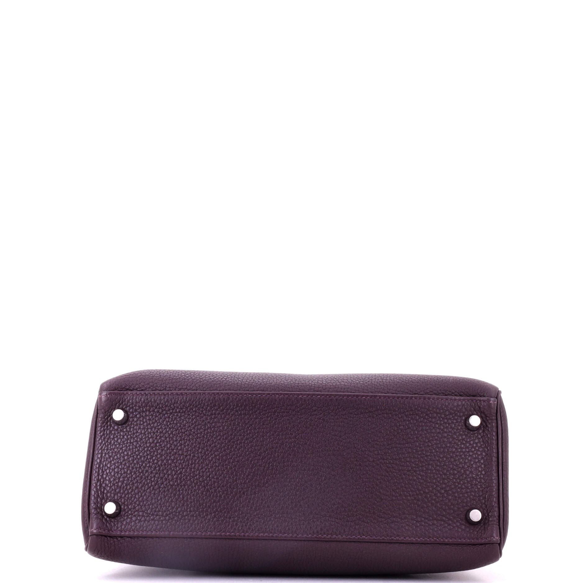 Pre-Owned Hermes Kelly Handbag Purple Togo with Palladium Hardware 28, Alternate, color, Raisin