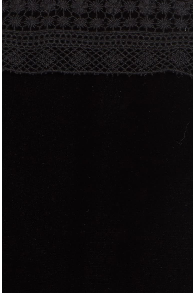 'Pippa' Velvet & Lace Jacket, Alternate, color, BLACK