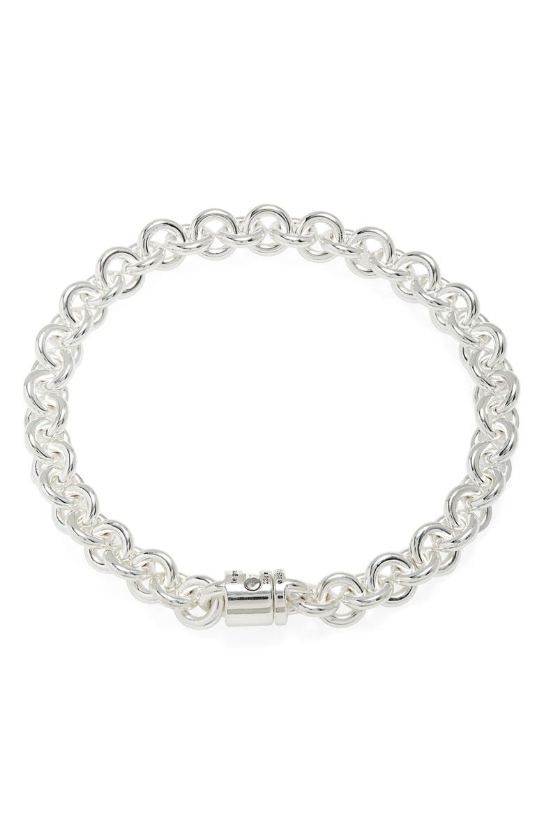le gramme 21G Polished Sterling Silver Entrelacs Chain Bracelet, Main, color,
